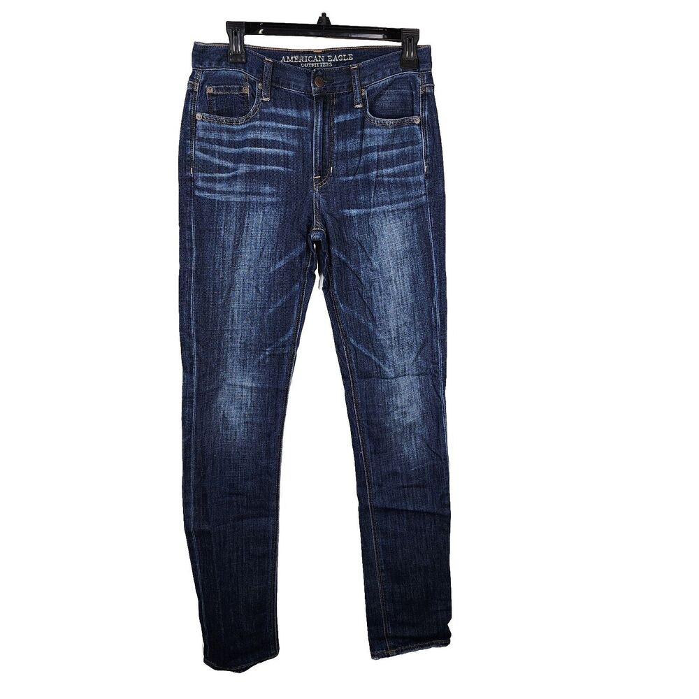 American Eagle Womens Jeans Size 4 Long Vintage High Rise Slim Blue Skinny Denim
